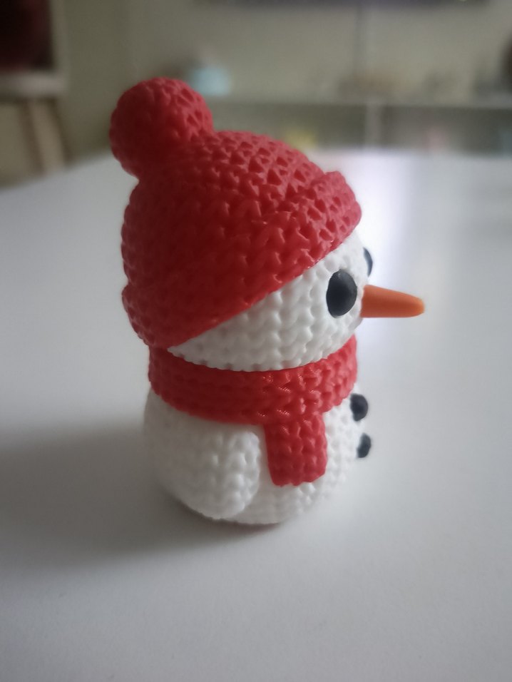 Kırmızı Şapkalı ve Atkılı Kardan adam 3D  pla hammeddesi - Görsel 5