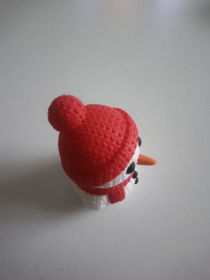 Kırmızı Şapkalı ve Atkılı Kardan adam 3D  pla hammeddesi - Görsel 4