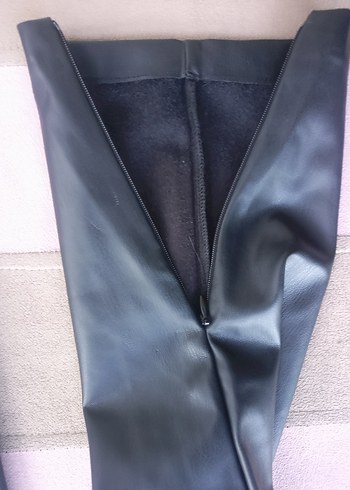 siyah Kadın Deri Kemerli Dar Paça Pantolon( zara) - Görsel 3