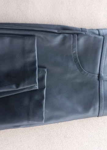 siyah Kadın Deri Kemerli Dar Paça Pantolon( zara) - Görsel 7