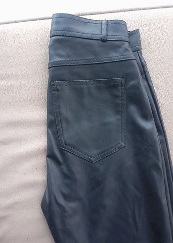 siyah Kadın Deri Kemerli Dar Paça Pantolon( zara) - Görsel 13