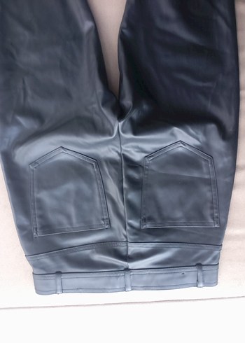 siyah Kadın Deri Kemerli Dar Paça Pantolon( zara) - Görsel 11