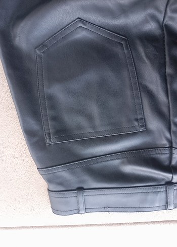 siyah Kadın Deri Kemerli Dar Paça Pantolon( zara) - Görsel 10