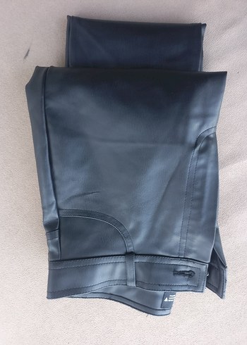 siyah Kadın Deri Kemerli Dar Paça Pantolon( zara) - Görsel 14