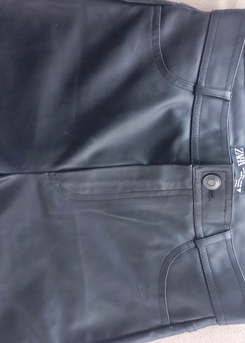 siyah Kadın Deri Kemerli Dar Paça Pantolon( zara) - Görsel 12