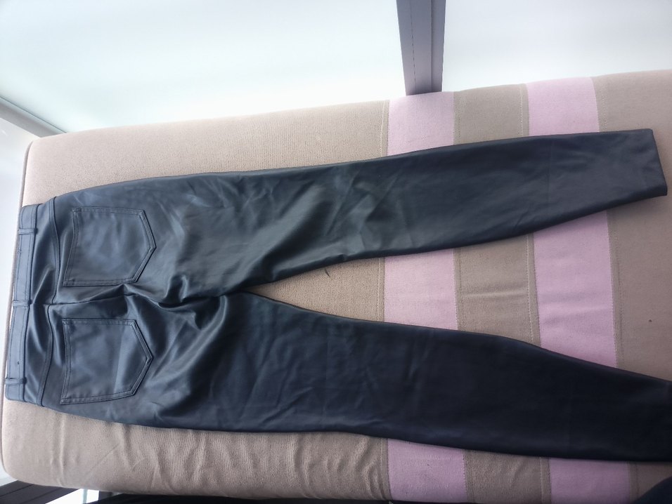 siyah Kadın Deri Kemerli Dar Paça Pantolon( zara) - Görsel 2