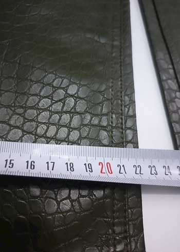 Kadın Yeşil Deri Yılan Desenli Kemerli Pantolon 44 beden - Görsel 5