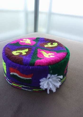 Renkli Bohem Erkek Şapka tajıkıstan el yapimi - Görsel 11