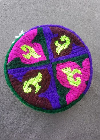 Renkli Bohem Erkek Şapka tajıkıstan el yapimi - Görsel 5