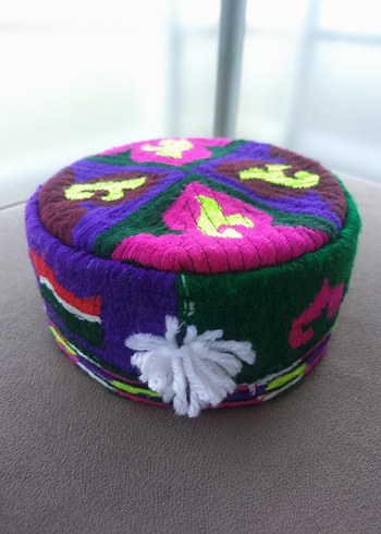 Renkli Bohem Erkek Şapka tajıkıstan el yapimi - Görsel 6