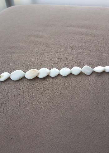 Beyaz Boncuklu( sedef ) Uzun Kadın Kolye gerdanlik el yapimi - Görsel 10