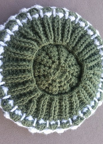 Örgü Kadın Bere, Yeşil Ponponlu - Görsel 3