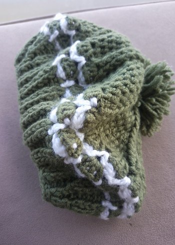 Örgü Kadın Bere, Yeşil Ponponlu - Görsel 12