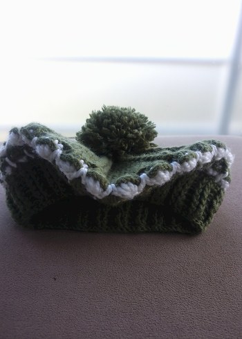 Örgü Kadın Bere, Yeşil Ponponlu - Görsel 20