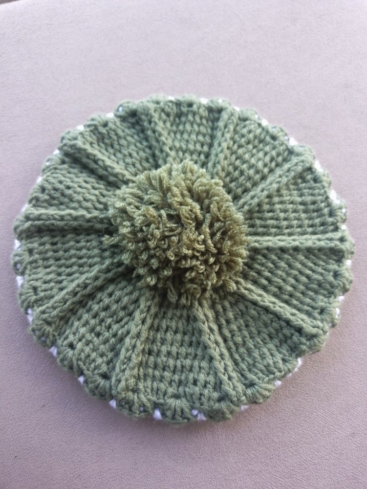 Örgü Kadın Bere, Yeşil Ponponlu - Görsel 2