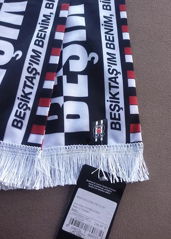 Beşiktaş Baskılı unisex Atkı Siyah beyaz - Görsel 4