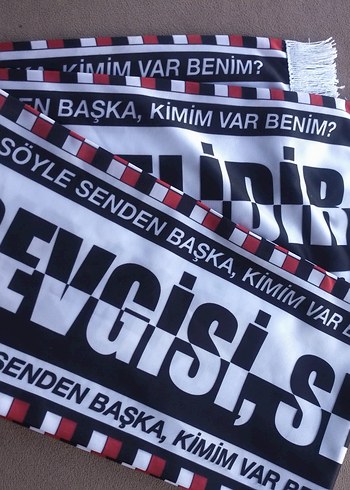 Beşiktaş Baskılı unisex Atkı Siyah beyaz - Görsel 7