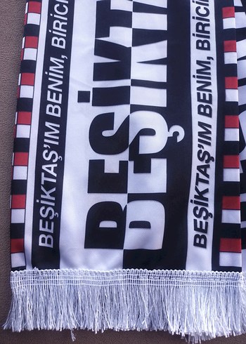 Beşiktaş Baskılı unisex Atkı Siyah beyaz - Görsel 5
