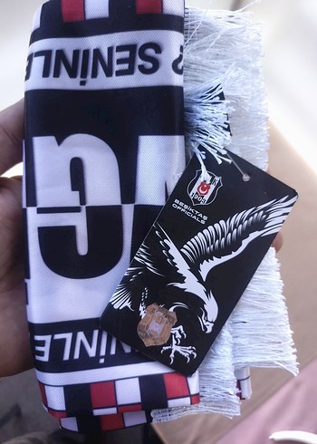 Beşiktaş Baskılı unisex Atkı Siyah beyaz - Görsel 10