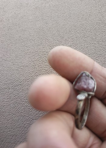 Pembe kuvars tasli  Bohem Kadın Yüzük - Görsel 7