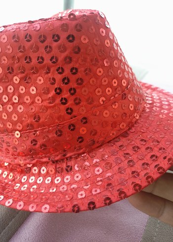 Kırmızı Parlak Pul Detaylı unisex cocuk Şapka - Görsel 12