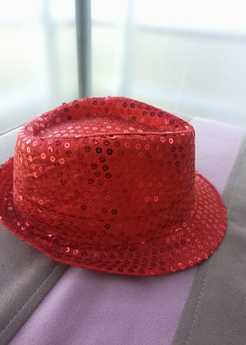 Kırmızı Parlak Pul Detaylı unisex cocuk Şapka - Görsel 11