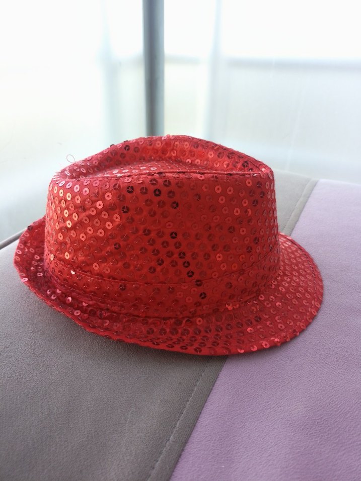 Kırmızı Parlak Pul Detaylı unisex cocuk Şapka - Görsel 5