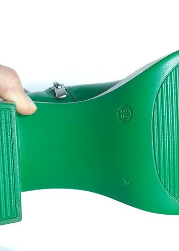 Yeşil Kadın Topuklu Bot - Görsel 7