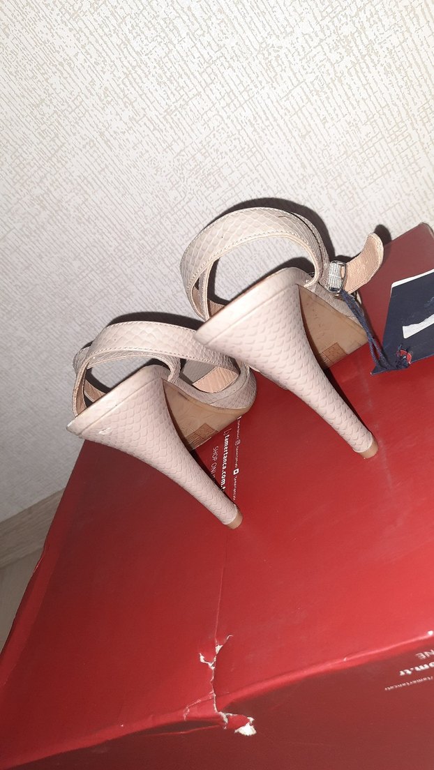 Bej Yılan Desenli Tokalı Stiletto Topuklu Ayakkabı - Görsel 5