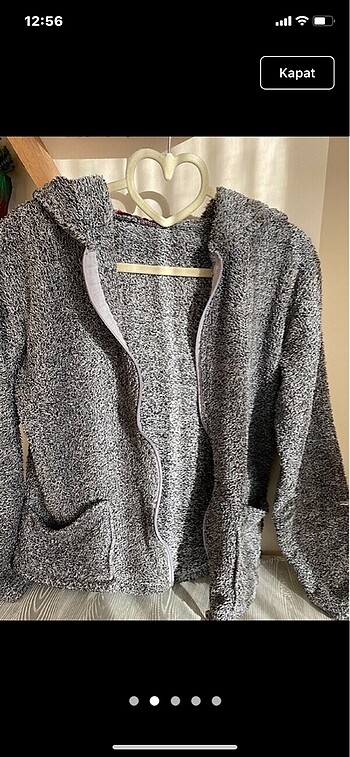 LC Waikiki Kapüşonlu peluş hırka