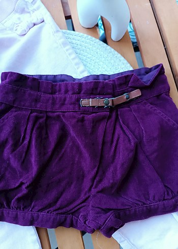 Mor Pamuklu Bol Kesim Kız Şortu - Görsel 2