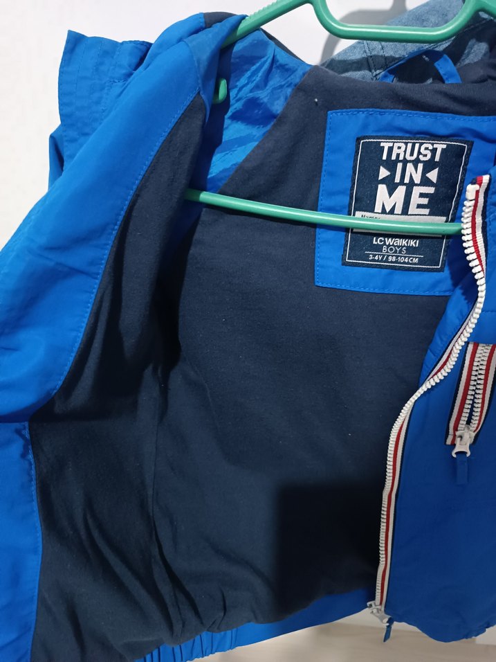 Mavi Fermuarlı Sokak Tarzı Erkek Çocuk Ceketi - Görsel 3