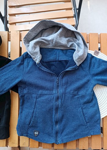 24-36 Ay Beden Fermuarlı Erkek Çocuk Sweatshirt - Gri