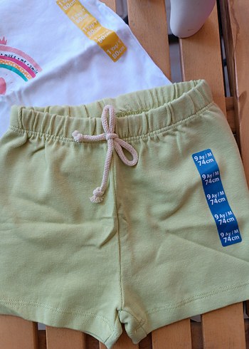 LC Waikiki Pastel Baskılı Kız Bebek Şortlu Takım