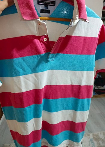 Çizgili Pamuklu Kısa Kollu Polo Tişört