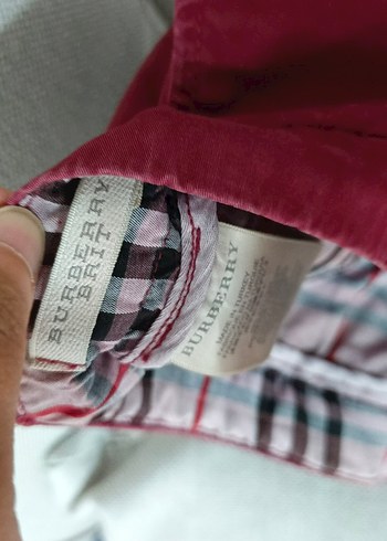 Burberry Bordo Düğmeli Erkek Pantolon