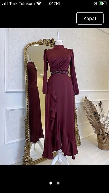 Bordo elbise
