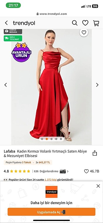Zara KIRMIZ SATEN ELBİSE ABİYE