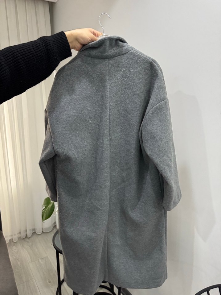 Gri Oversize Kaban - Görsel 2