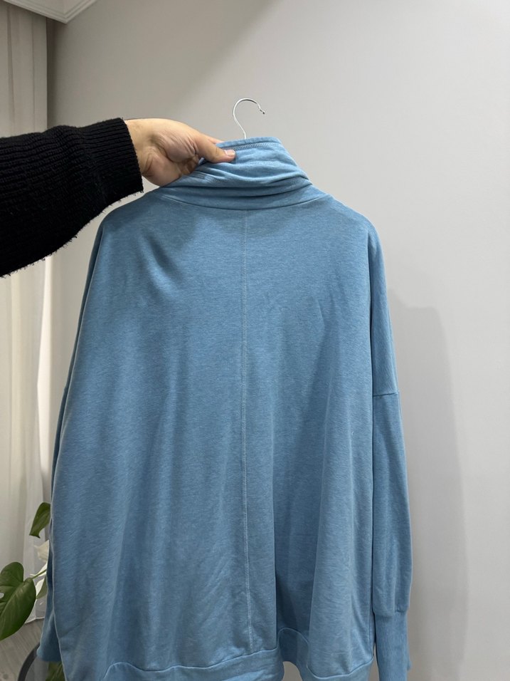 Mavi Denim Fermuarlı Kadın Sweatshirt - Görsel 2