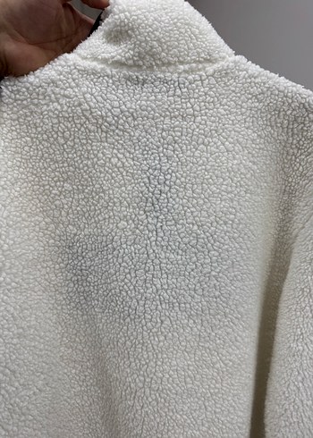 Beyaz Peluş Kadın Sweatshirt JOIN Baskılı - Görsel 3