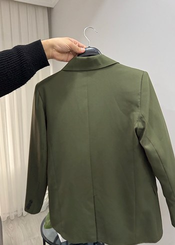 Kadın Haki Midi Ceket Notched Yaka - Görsel 2