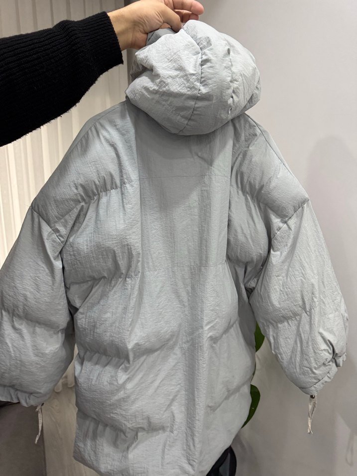 Gri Düğmeli Midi Kadın Kış Ceketi - Görsel 2