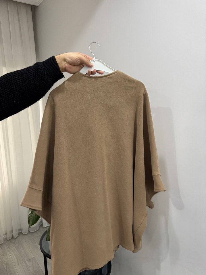 Bej Midi Boy Düğmeli Hamile Ceketi - Görsel 2