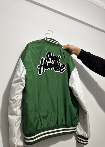 Yeşil Baskılı erkek Bomber Ceket - Görsel 2
