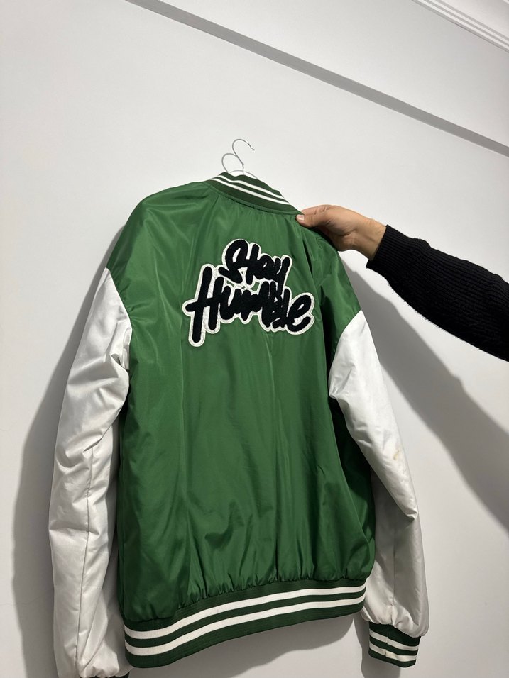 Yeşil Baskılı erkek Bomber Ceket - Görsel 2