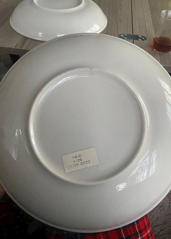 Çağdaş Bej ve Gri porselen Tabak - Görsel 2