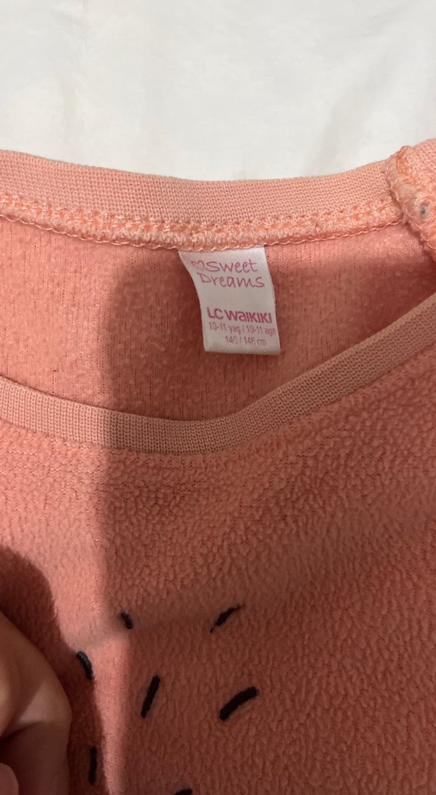 Kız Çocuk Gri Peluş Detaylı Sweatshirt - Görsel 2