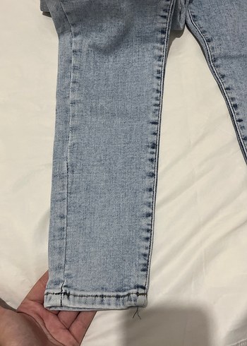 Düğmeli Mavi Denim Kadın Pantolon - Görsel 2