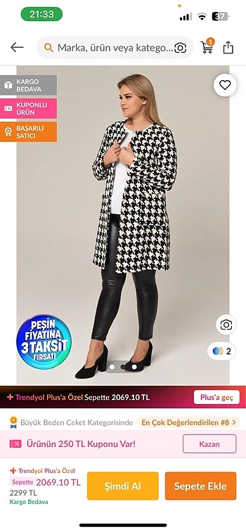 Büyük beden kaban - Görsel 2